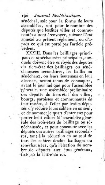 Journal ecclesiastique ou bibliotheque raisonnée des sciences ecclésiastiques