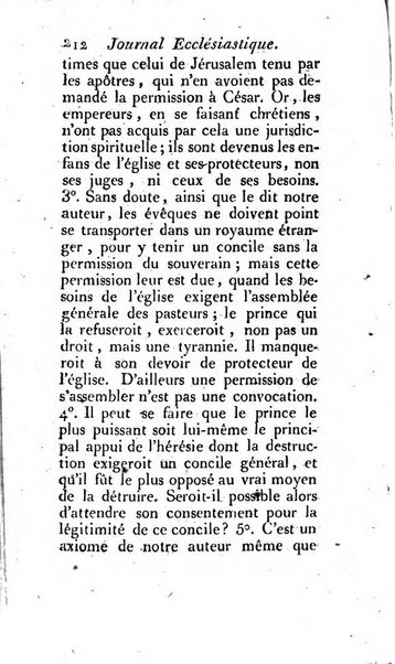 Journal ecclesiastique ou bibliotheque raisonnée des sciences ecclésiastiques