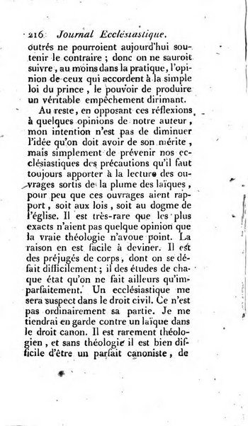 Journal ecclesiastique ou bibliotheque raisonnée des sciences ecclésiastiques