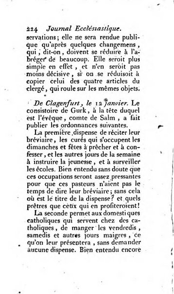 Journal ecclesiastique ou bibliotheque raisonnée des sciences ecclésiastiques