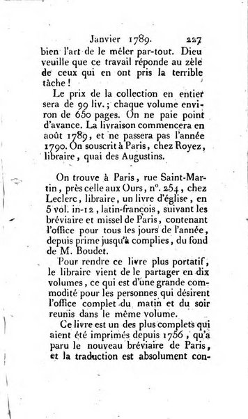 Journal ecclesiastique ou bibliotheque raisonnée des sciences ecclésiastiques