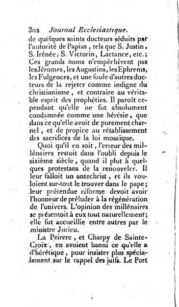 Journal ecclesiastique ou bibliotheque raisonnée des sciences ecclésiastiques