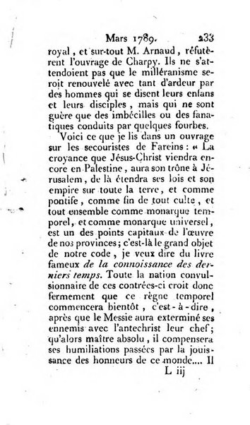 Journal ecclesiastique ou bibliotheque raisonnée des sciences ecclésiastiques