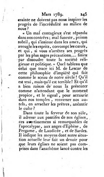 Journal ecclesiastique ou bibliotheque raisonnée des sciences ecclésiastiques