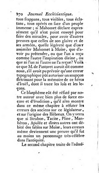 Journal ecclesiastique ou bibliotheque raisonnée des sciences ecclésiastiques