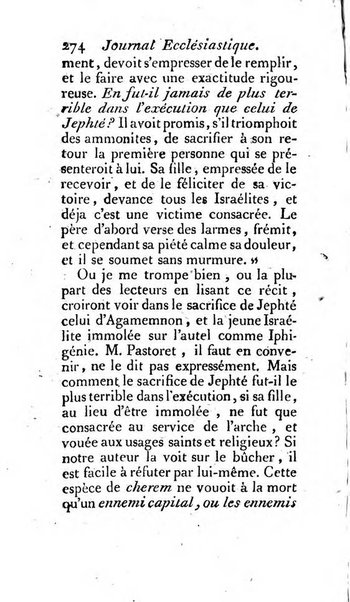 Journal ecclesiastique ou bibliotheque raisonnée des sciences ecclésiastiques