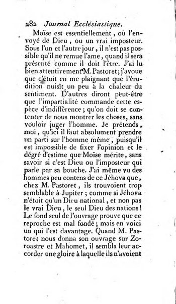 Journal ecclesiastique ou bibliotheque raisonnée des sciences ecclésiastiques