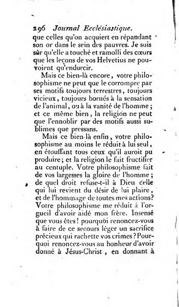 Journal ecclesiastique ou bibliotheque raisonnée des sciences ecclésiastiques