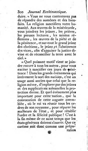 Journal ecclesiastique ou bibliotheque raisonnée des sciences ecclésiastiques