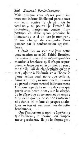 Journal ecclesiastique ou bibliotheque raisonnée des sciences ecclésiastiques