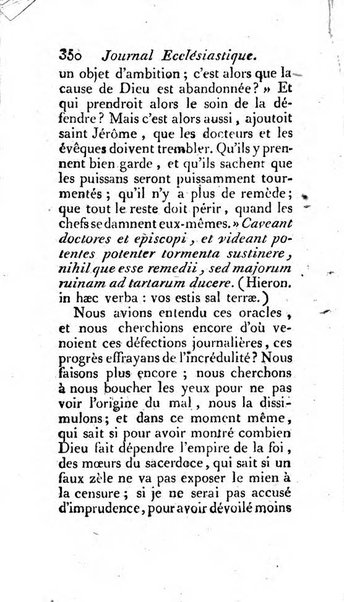 Journal ecclesiastique ou bibliotheque raisonnée des sciences ecclésiastiques