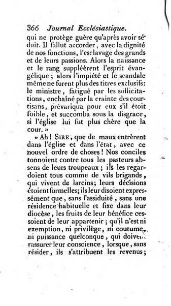 Journal ecclesiastique ou bibliotheque raisonnée des sciences ecclésiastiques