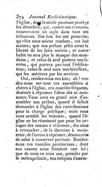 Journal ecclesiastique ou bibliotheque raisonnée des sciences ecclésiastiques