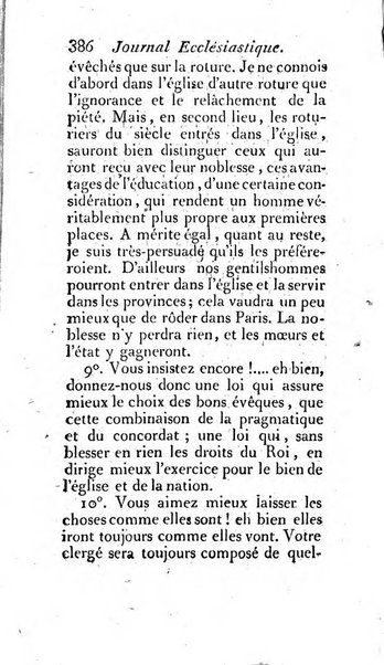 Journal ecclesiastique ou bibliotheque raisonnée des sciences ecclésiastiques