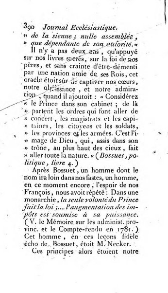 Journal ecclesiastique ou bibliotheque raisonnée des sciences ecclésiastiques