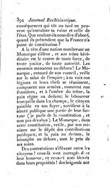 Journal ecclesiastique ou bibliotheque raisonnée des sciences ecclésiastiques