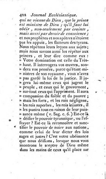 Journal ecclesiastique ou bibliotheque raisonnée des sciences ecclésiastiques