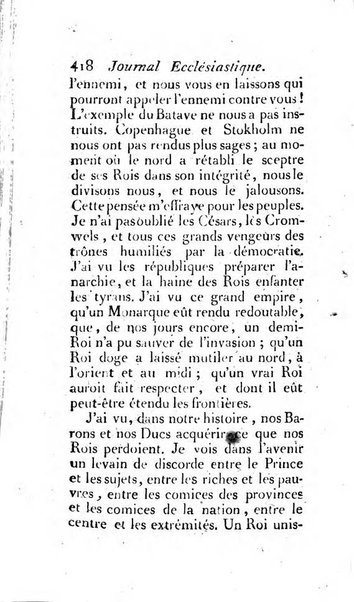 Journal ecclesiastique ou bibliotheque raisonnée des sciences ecclésiastiques