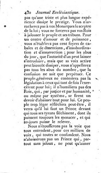 Journal ecclesiastique ou bibliotheque raisonnée des sciences ecclésiastiques