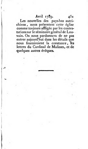 Journal ecclesiastique ou bibliotheque raisonnée des sciences ecclésiastiques