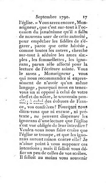 Journal ecclesiastique ou bibliotheque raisonnée des sciences ecclésiastiques