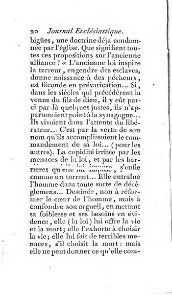 Journal ecclesiastique ou bibliotheque raisonnée des sciences ecclésiastiques