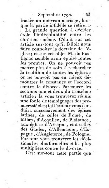 Journal ecclesiastique ou bibliotheque raisonnée des sciences ecclésiastiques