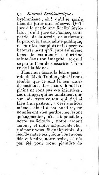 Journal ecclesiastique ou bibliotheque raisonnée des sciences ecclésiastiques