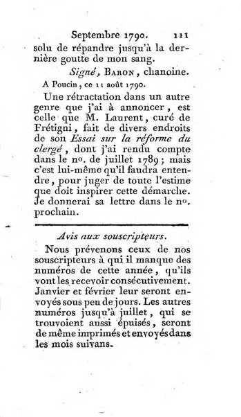 Journal ecclesiastique ou bibliotheque raisonnée des sciences ecclésiastiques