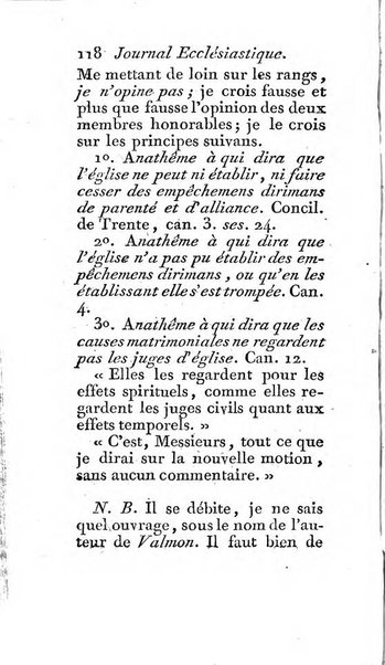 Journal ecclesiastique ou bibliotheque raisonnée des sciences ecclésiastiques