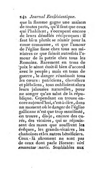 Journal ecclesiastique ou bibliotheque raisonnée des sciences ecclésiastiques