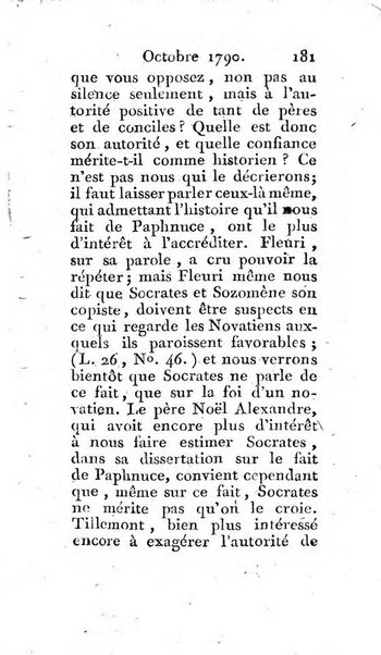 Journal ecclesiastique ou bibliotheque raisonnée des sciences ecclésiastiques