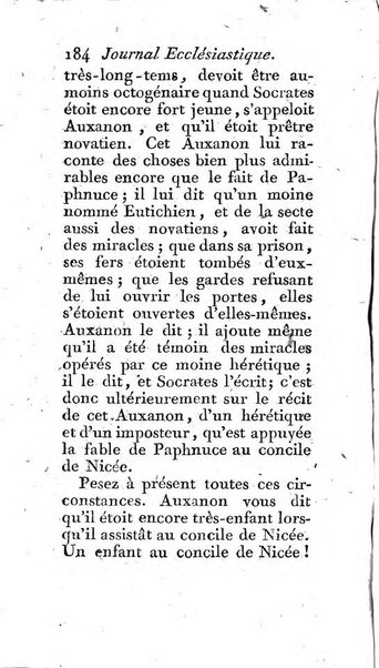 Journal ecclesiastique ou bibliotheque raisonnée des sciences ecclésiastiques