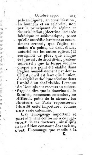 Journal ecclesiastique ou bibliotheque raisonnée des sciences ecclésiastiques