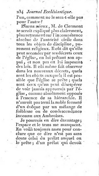 Journal ecclesiastique ou bibliotheque raisonnée des sciences ecclésiastiques