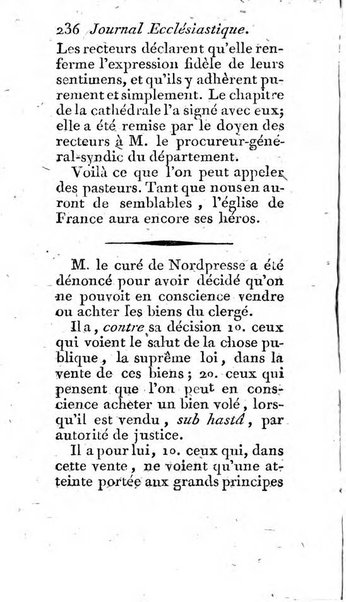 Journal ecclesiastique ou bibliotheque raisonnée des sciences ecclésiastiques