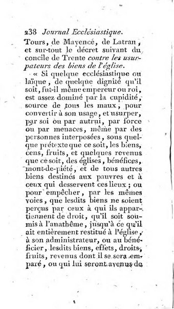 Journal ecclesiastique ou bibliotheque raisonnée des sciences ecclésiastiques