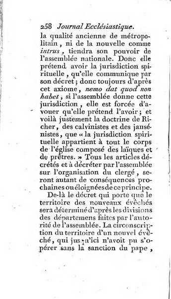 Journal ecclesiastique ou bibliotheque raisonnée des sciences ecclésiastiques