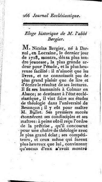 Journal ecclesiastique ou bibliotheque raisonnée des sciences ecclésiastiques