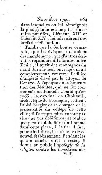 Journal ecclesiastique ou bibliotheque raisonnée des sciences ecclésiastiques