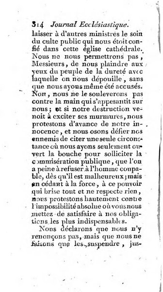 Journal ecclesiastique ou bibliotheque raisonnée des sciences ecclésiastiques