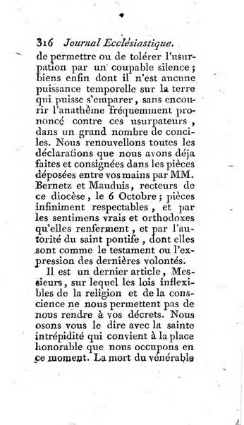 Journal ecclesiastique ou bibliotheque raisonnée des sciences ecclésiastiques