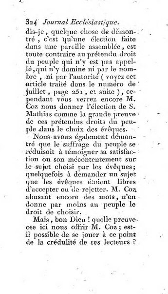 Journal ecclesiastique ou bibliotheque raisonnée des sciences ecclésiastiques