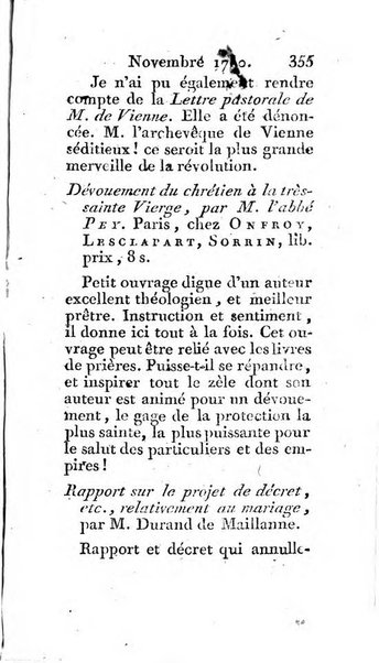 Journal ecclesiastique ou bibliotheque raisonnée des sciences ecclésiastiques