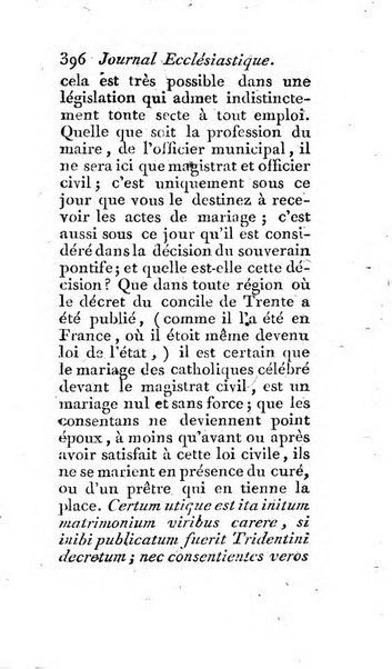 Journal ecclesiastique ou bibliotheque raisonnée des sciences ecclésiastiques