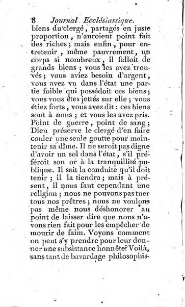 Journal ecclesiastique ou bibliotheque raisonnée des sciences ecclésiastiques