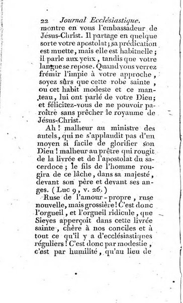 Journal ecclesiastique ou bibliotheque raisonnée des sciences ecclésiastiques