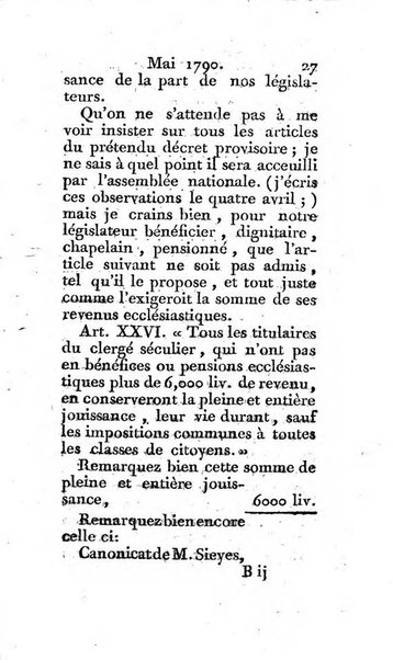 Journal ecclesiastique ou bibliotheque raisonnée des sciences ecclésiastiques