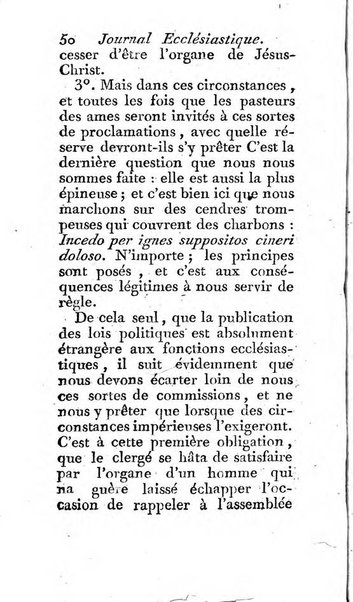 Journal ecclesiastique ou bibliotheque raisonnée des sciences ecclésiastiques