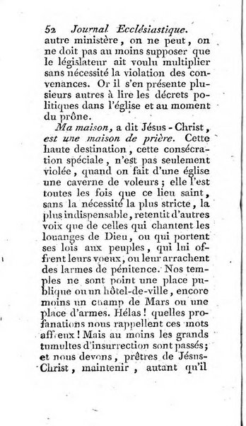 Journal ecclesiastique ou bibliotheque raisonnée des sciences ecclésiastiques